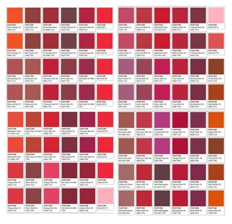 Image result for Pantone Red Color Chart