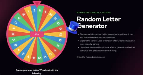 Image result for Random Letter Wheel Spinner