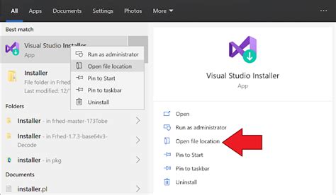 How to Open Visual Studio Installer に対する画像結果