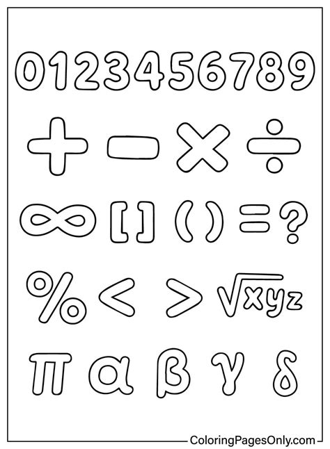 Image result for Math Symbols Coloring Pages