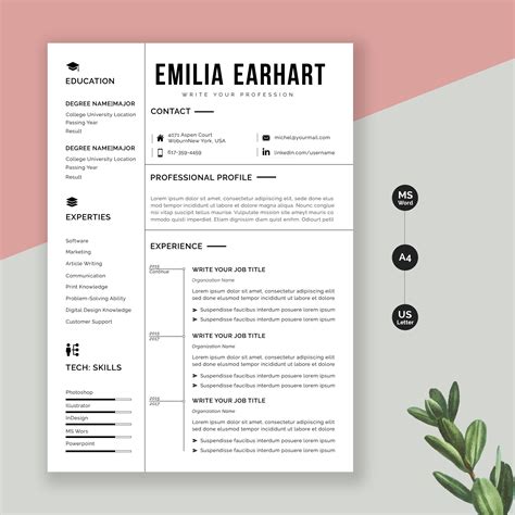 Image result for Designer CV Example in Word
