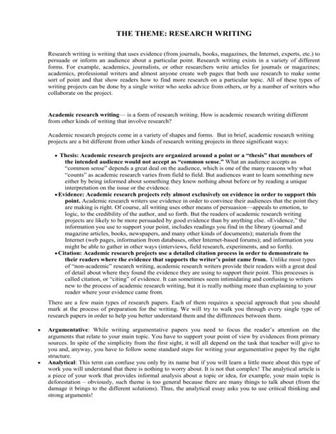 Image result for Example of Student Research Writing