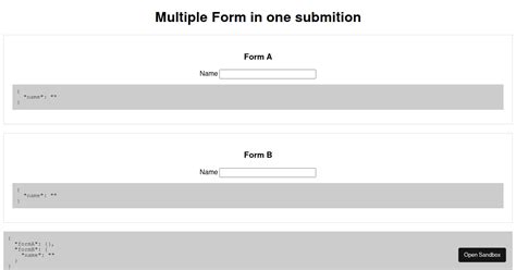 Afbeeldingsresultaten voor HTML Multiple Forms One Submit