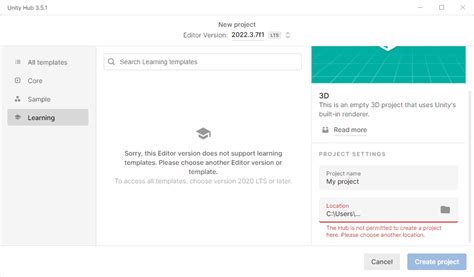 Unity Hub Unable to Create Project に対する画像結果
