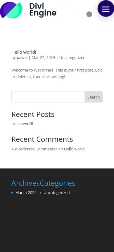Toradh íomhá ar Divi Mobile View