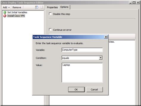 Toradh íomhá ar Task Sequence Script SCCM