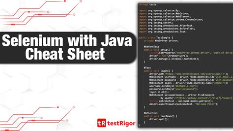 Image result for Selenium Cheat Sheet Java