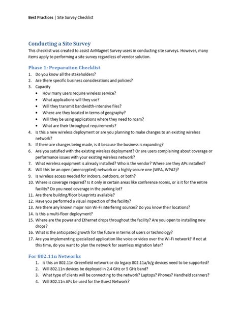 Image result for Survey Checklist Example