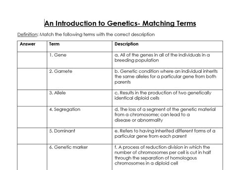 Genetics Introduction Worksheet に対する画像結果