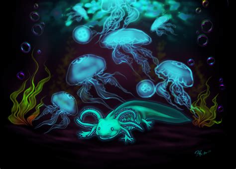Image result for Axolotl Glow in Dark