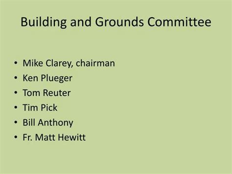 Image result for Building and Grounds Committee Template