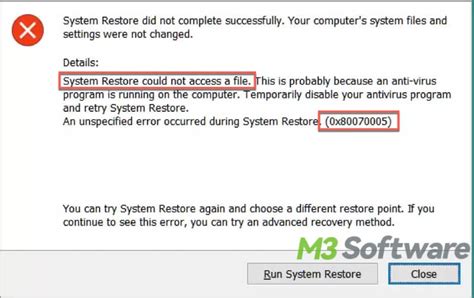 Image result for System Restore Error