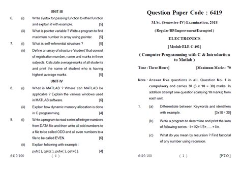 Image result for Question Paper On Matlab PDF