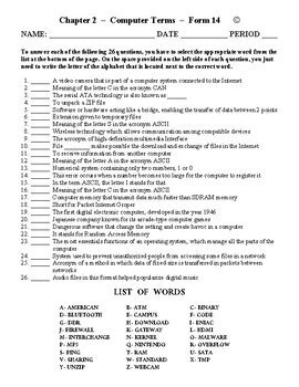 Afbeeldingsresultaten voor Free Computer Science Matching Worksheets for Middle School