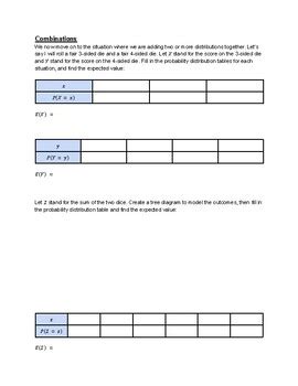 Forming Linear Combinations of Random Variables Worksheet に対する画像結果