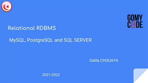 Toradh íomhá ar Relational Database MySQL/PostgreSQL