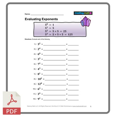 Image result for Square D Exponents Worksheets