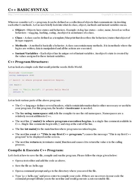 Image result for Basic Syntax of C++