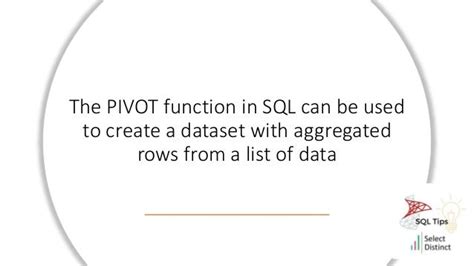 Image result for Pivot Syntax and Example in SQL