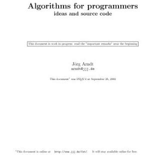 Image result for Algorithms for Programmers Ideas and Source Code