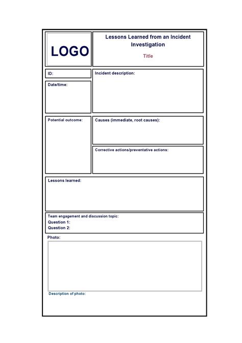 Image result for Lessons Learned Log Template for Social Programs
