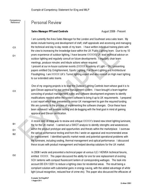 Image result for Statement of Competency Examples