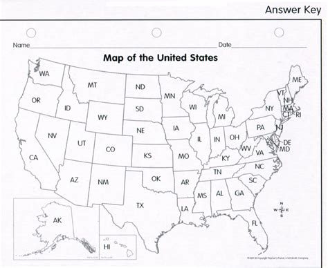 Image result for Us Map Answer Key