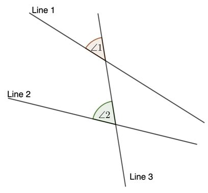 Afbeeldingsresultaten voor Corresponding Angles Non-Parallel