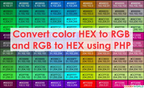 Afbeeldingsresultaten voor RGB Hex Color Codes