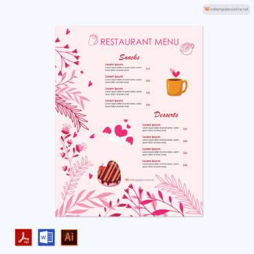 Toradh íomhá ar Menu Template Examples