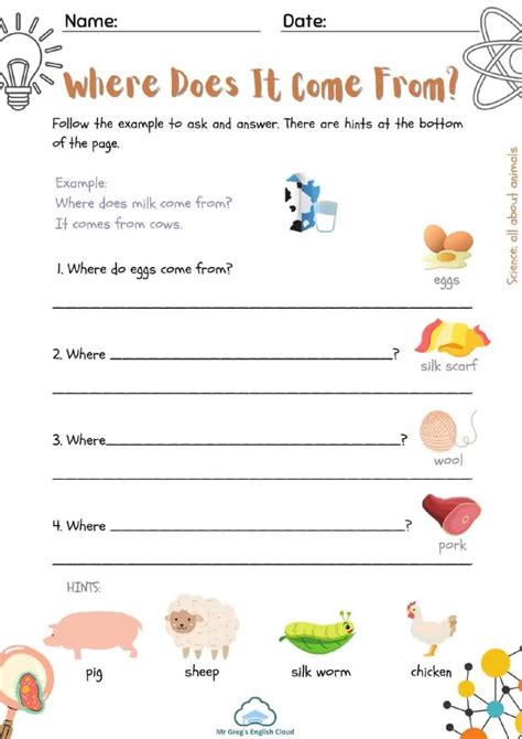 Image result for Science Worksheet