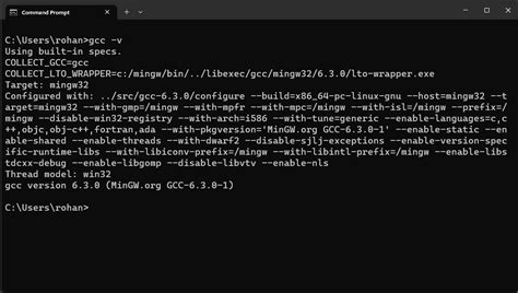 Command Line GCC Windows に対する画像結果