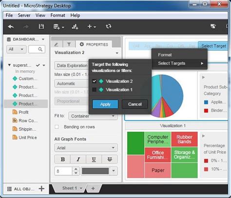 Example Dashboard MicroStrategy に対する画像結果
