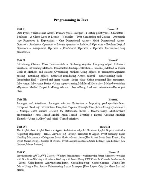 Image result for Java Programming PDF Notes