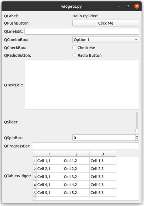 Image result for PySide UI Table