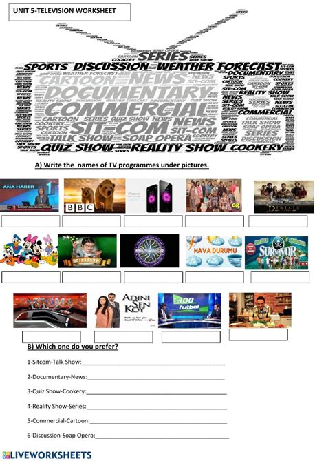 Image result for TV Programme Worksheet