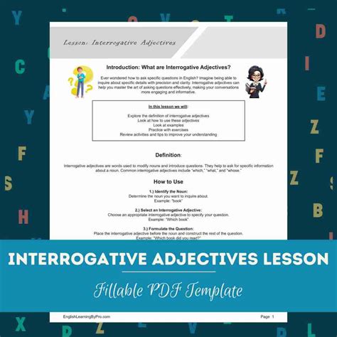 Image result for Interrogative Adjectives Worksheet
