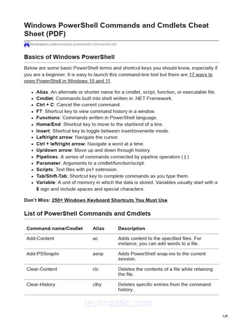 Image result for Simple to Read PowerShell Commands Sheets