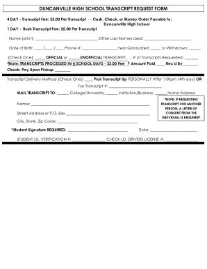 Image result for Free High School Transcript Request Form