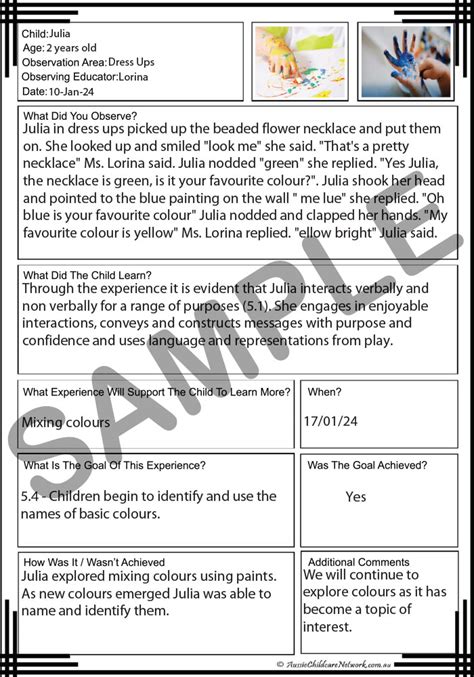 Image result for Objective Observation of a Child Example