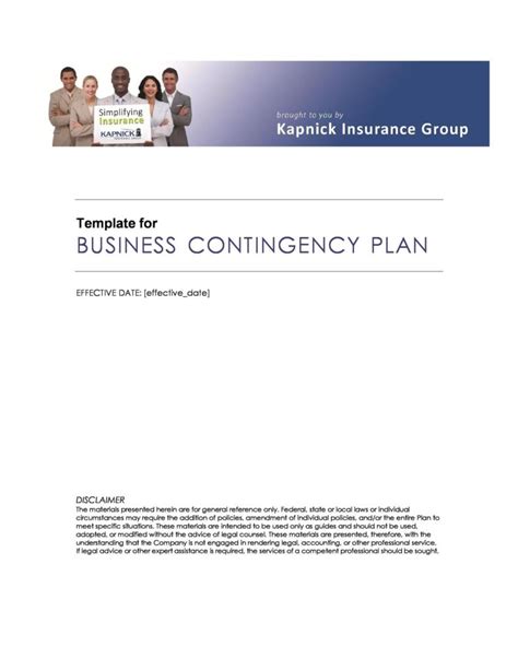 Image result for Contingency Plan Sample