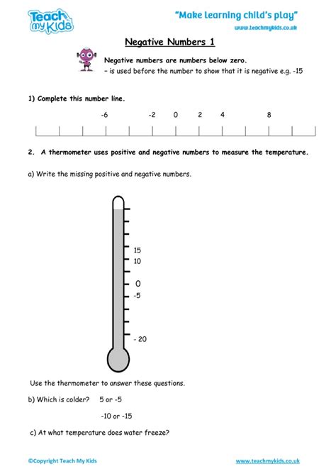 Image result for Negative Numbers On a Number Line Worksheet