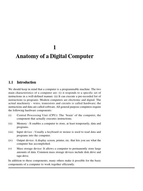Anatomy of a Digital Computer: Key Components and Functions | PDF ...