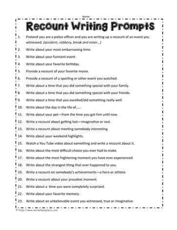 Afbeeldingsresultaten voor Writing Recount Text Worksheet