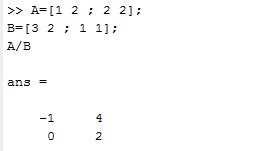 Image result for Divide Matrix MATLAB