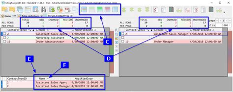 SQL Data Yable Diff Tool に対する画像結果