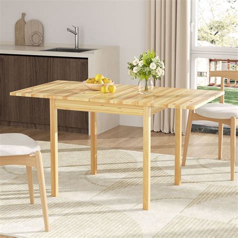 Afbeeldingsresultaten voor Expandable Wood Rectangular Dining Table