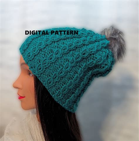 Image result for Mock Cable Knit Hat Pattern