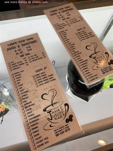 Juice and Java Menu に対する画像結果