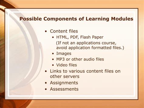 Image result for Components of a Learning Module